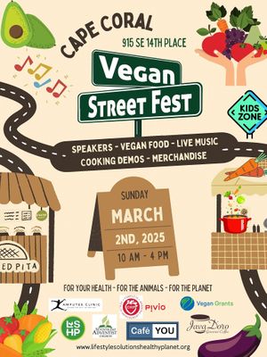 Sponsor of Cape Coral's Annual Vegan Street Fest. at Cafe YOU in Cape Coral