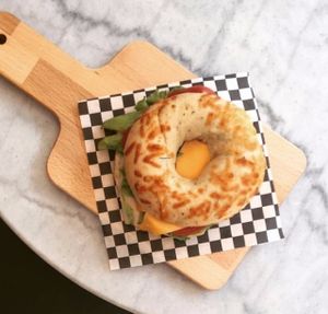 Bagel at Santo Bagel in Lisbon