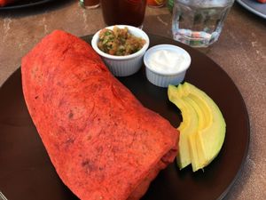 Vegan Breakfast Burrito! at Peekaboo Canyon Wood Fired Kitchen in Kanab