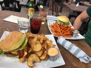 Fabulous burgers  at Peekaboo Canyon Wood Fired Kitchen in Kanab