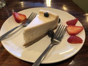 Vegan Cheesecake at Peekaboo Canyon Wood Fired Kitchen in Kanab