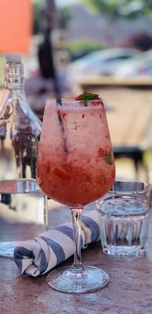 Strawberry mojito!! Delicious ! at Peekaboo Canyon Wood Fired Kitchen in Kanab