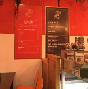 menu at The  Pakora Bar in Edinburgh