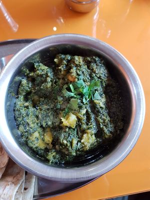 The sagg aloo was delicious at The  Pakora Bar in Edinburgh