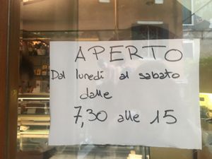 Opening Hours 28.08.2020 at Pasticceria Ponte delle Paste in Venice
