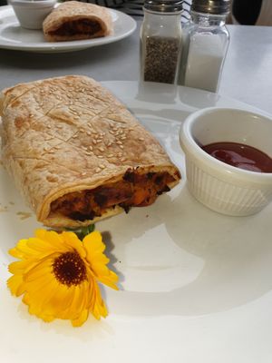 Roast veggie roll at Fozigobble Cafe in Yarragon