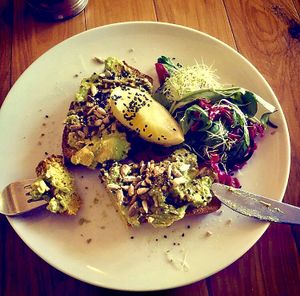 Smashed Avo on sourdough at Pickled & Pressed in The Junction