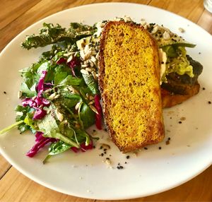Tempeh Burger... Amazing! (Not the best angle photo, sorry.) at Pickled & Pressed in The Junction