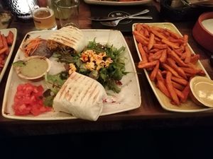 Enchiladas and sweet potatoes at El Burro in Mainz