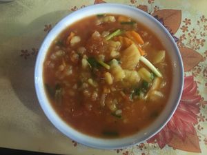 
sweet and sour sauce potato carrot at Trung Tuyet in Ninh Binh