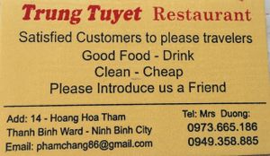 vegetarian food at Trung Tuyet in Ninh Binh