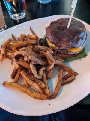 Portobello mushroom burger at Black & Blue in Easton