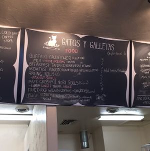 menu board  at Cats and Cookies in Albuquerque
