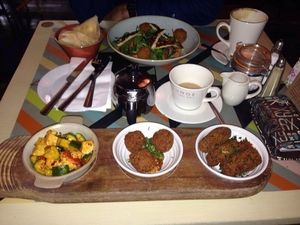vegan selection, tapas, falafels,  at Zinco Lounge in Swansea