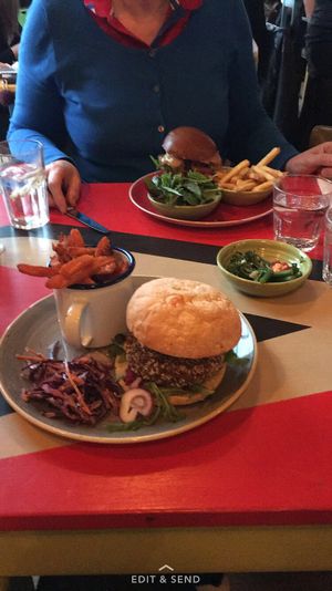 Sweet potato falafel burger  at Zinco Lounge in Swansea