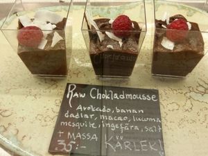 chocolate mouse at Organico in Stockholm