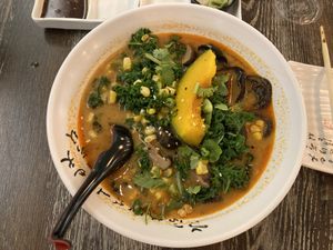 Crazy spicy udon!  Yum!  at Gokoku Vegetarian Ramen Shop in Studio City