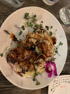 Vegan popcorn roll Recommend  at Gokoku Vegetarian Ramen Shop in Studio City