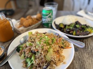 Vegan Friend Rice n Teriyaki Soy Chkn   at Gokoku Vegetarian Ramen Shop in Studio City