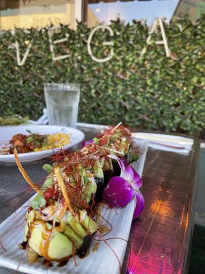 Caterpillar Roll, so good!!  at Gokoku Vegetarian Ramen Shop in Studio City