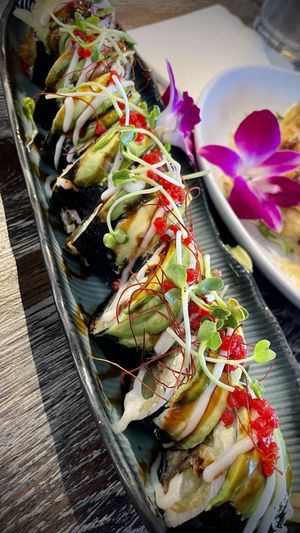 Delicious rolls  at Gokoku Vegetarian Ramen Shop in Studio City