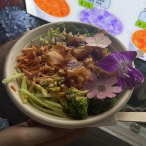 Vegan salmon poke bowl  at Gokoku in Studio City