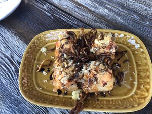 Spicy tuna crispy rice at Gokoku Vegetarian Ramen Shop in Studio City