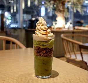 Matcha and edamame parfait at Cosme Kitchen Adaptation - Atre West in Tokyo