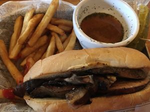 Portabella French Dip at Cascade Restaurant in Lutsen