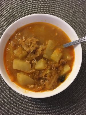 Soup served with a dead fly at Vital Hotel Novina in Krystofovo Udoli