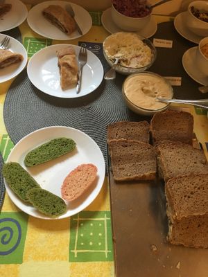 Breakfast table three minutes past 8am at Vital Hotel Novina in Krystofovo Udoli