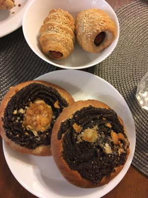 Breakfast- the cakes were not cut in half then at Vital Hotel Novina in Krystofovo Udoli