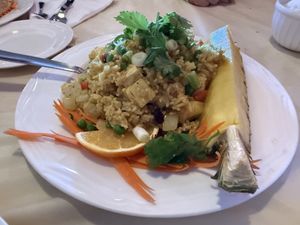 Pineapple Fried Rice - egg removed  at Bunn Thai Bistro in Grover Beach