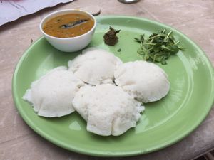 Idli at Veganza Cafe in Auroville