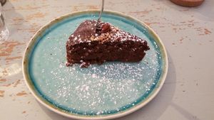 Chocolate nut cake at haepinest in Innsbruck