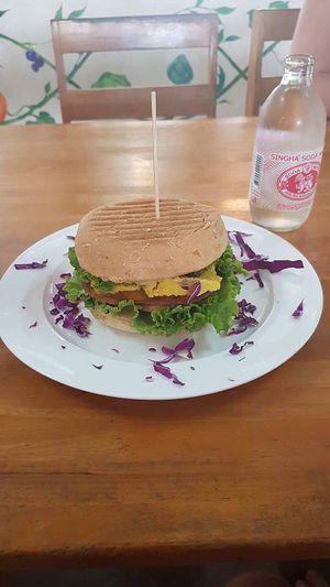 Tofu burger! at Capana in Koh Phangan