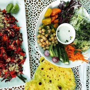 Capana Salad, vitaminoza with extra quinoa and homemade wrap at Capana in Koh Phangan