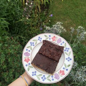 Chocolate brownie & Rice krispie cake at Crazy Bean Cafe in Great Bookham