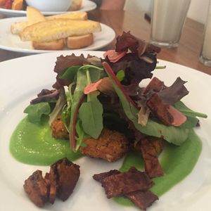 Tofu salad with tofu bacon - September 2017 at Crazy Bean Cafe in Great Bookham