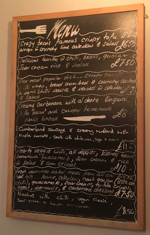 Menu at Crazy Bean Cafe in Great Bookham