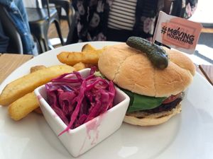 Plant based cheese burger  at Crazy Bean Cafe in Great Bookham