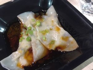 Spicy dumplings at The Veggie in Kowloon