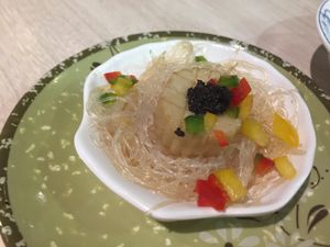 Steamed veg scallop with black truffle at The Veggie in Kowloon