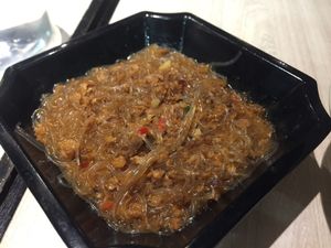 Spicy bean vermicelli with mock minced meat at The Veggie in Kowloon