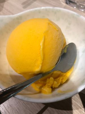Mango sorbet at The Veggie in Kowloon