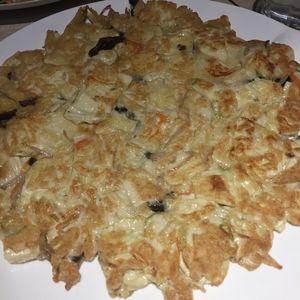 Bean curd omelette  at The Veggie in Kowloon