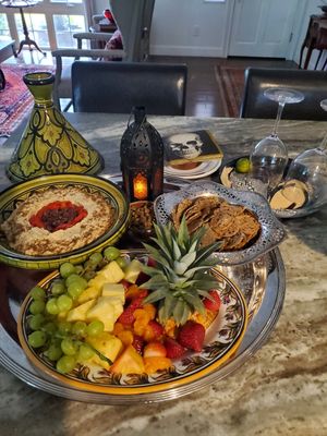 Moroccan platter at Pirate Palms Plant-Centered Retreats in Naples