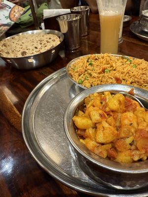 Aloo Gobhi & Biryani  at Govinda's in Vrindavan