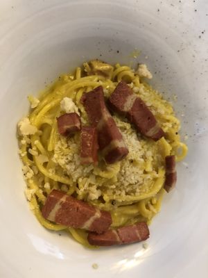 Vegan Carbonara  at Origano Campo de' Fiori in Rome