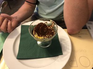 Vegan tiramisu at Origano Campo de' Fiori in Rome